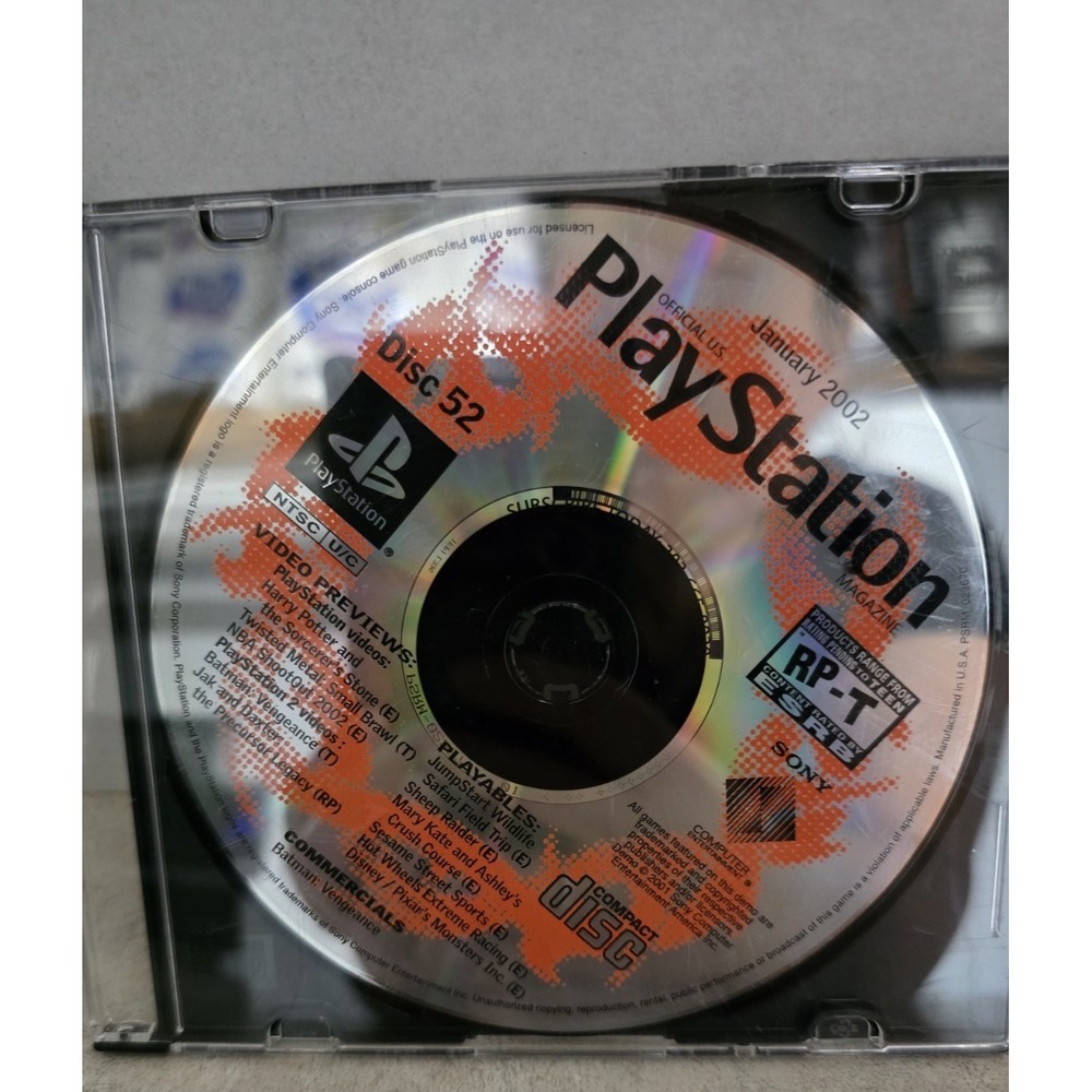 Playstation 1 PS1 Official PlayStation Magazine Disc 52 Demo Disc Only